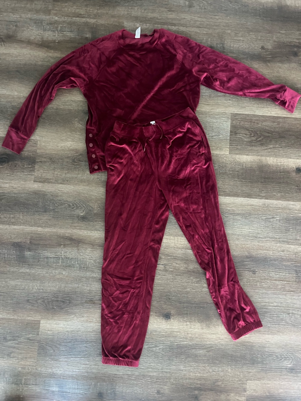 Yogalicious Velvet Burgundy Loungewear Set